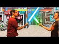 Angus vs Brad - street fighter light saber battle!!