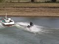 Lady with a severe disability being enabled to water ski Spasticity