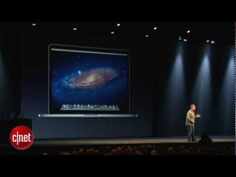 WWDC 2012cnet tv - http://goo.gl/1H4wg Apple's Phil Schiller shows off the company's new ultra thin and light MacBook Pro at WWDC 2012 in San Francisco. The new laptop is 0.71 ...