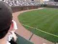 chicago cubs game at wrigley field choking on a hot dog