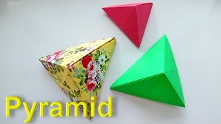 How to make a Pyramid out of Paper? Origami Tutorial for Beginners. Origami Pyramid easily