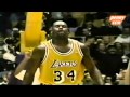 Shaquille O'Neal MONSTER BLOCK on Allen Iverson *The Ball nearly hit somebody's face in the crowds
