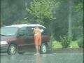 Old Man In Walmart Parking Lot While Raining Old Man In Walmart Parking Lot While Raining