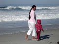 Ankitha and her mom walking along the Pacific Beach Ankitha and her mom walking along the Pacific Beach
