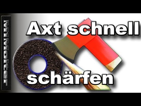 Axt - Eine Axt schärfen - Kurzanleitung Ich bin Heimwerker und dies ist ein Privates-Hobby-Video in dem Ich zeige wie Ich spezielle Aufgaben löse! Das Video ist ke...