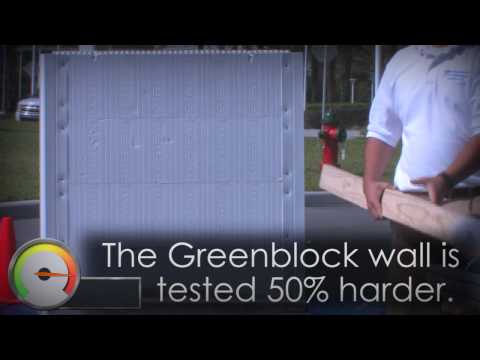 Demostration Greenblock Insulated Concrete Forms vs 2x4 Cannon