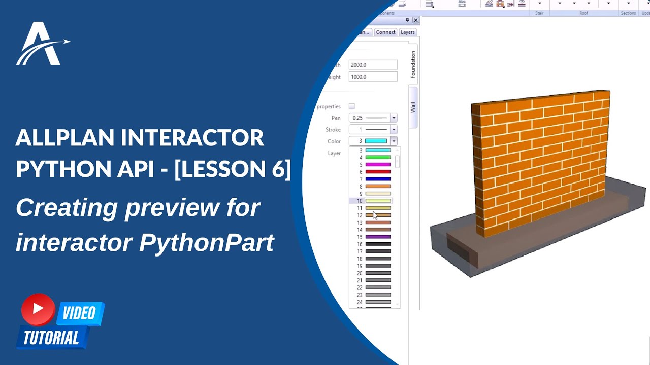 ALLPLAN interactor Python API | [LESSON 6] - Creating preview for strip foundation pythonparts