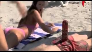 Naked and Funny Big Penis on Beach
