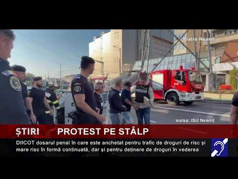 Protest pe stâlpul telegondolei