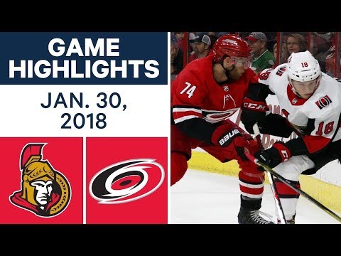 Video: NHL Game Highlights | Senators vs. Hurricanes - Jan. 30, 2018