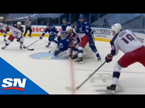 Ryan Murray Taps In Perfect Pass From Pierre-Luc Dubois To Get Blue Jackets On Board