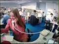 videos de Guy in office smashes sexy blond girl with nice leg's phone.