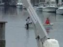 Pegg attacks a canoe