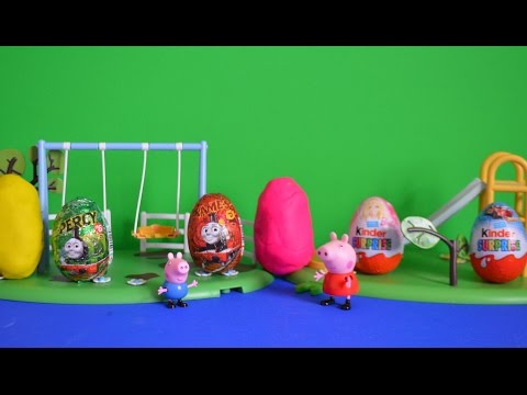 Peppa Pig Episode Play-Doh Surprise Eggs Barbie Thomas and Friends Kinder surprise WOW