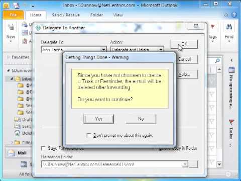 how to provide delegate access in outlook 2010