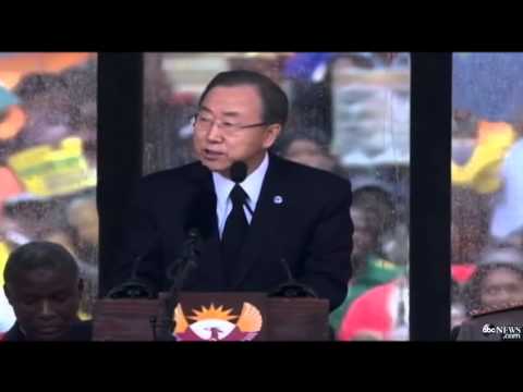 united - Nelson Mandela Memorial in South Africa: Ban Ki-moon describes Nelson Mandela as a man of peace.