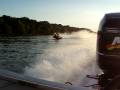Fast bass boatI llinois river runners beat jet skis in bass boat Gambler