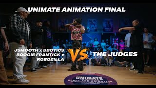 J Smooth, Bbotics, Boogie Frantick, Robozilla vs The Judges (Ricky, Slim Boogie, Phax, BluPrint) – Unimate Animation Finals x stance