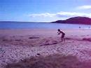 Capoeira moves on beach