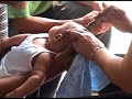 Video Perkembangan masa pertumbuhan Adideva Fahrani Roskarino per 27 Juli 2008 (Usia 2 bulan lebih)- Potong rambut pertama kali - Video 1 of 2 - Villa Mutiara, Ciputat - 2008.