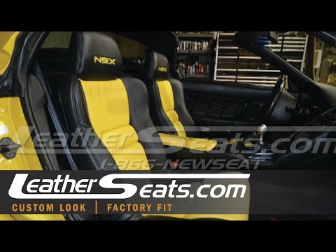 Acura NSX Ecstasy Black & Yellow leather upholstery kit (OEM replacement) – www.LeatherSeats.com