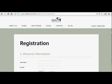 GSA Online Investments. Creating an account.