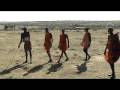Maasai men welcoming performance