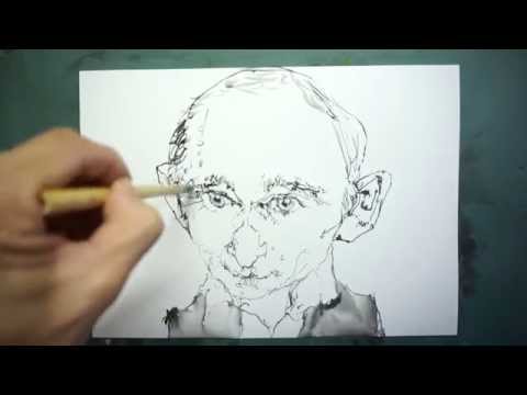 how to draw vladimir putin