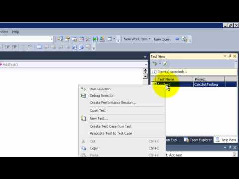 how to perform unit testing in visual studio 2010