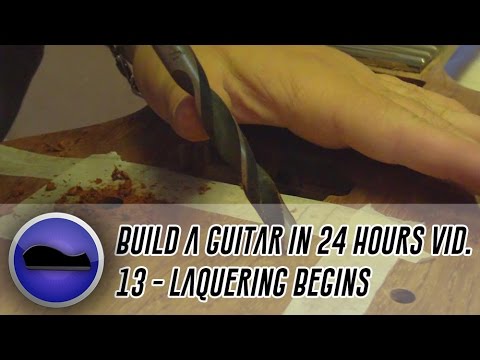 Video 13 - How to build a guitar | final drilling/sanding and then the lacquering begins