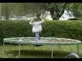 Wet Trampoline + Trying to front flip into bushes = ?