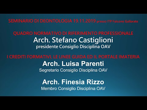 "Deontologia professionale" 19 novembre 2019