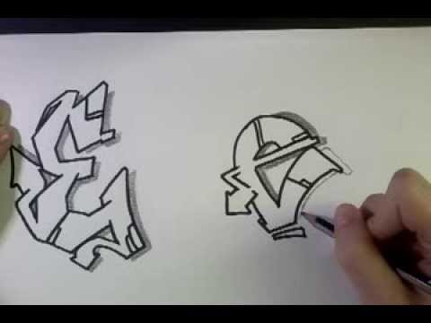 how to draw the letter e in graffiti