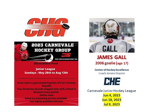 2023 Carnevale Junior League Jun 4 & 18, Jul 9 2023 Highlights - James Gall (2006 goalie)
