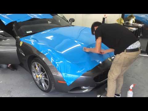 Ferrari California – Avery Supreme film wrap install – Hood