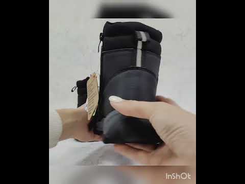 Зимове дитяче взуття, дутики, чоботи, термоботки на овчині на хлопчиків чорні на липучці. Розмір: 36,38 - фото 1 - id-p2379212531