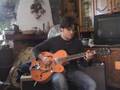 Christian playing his Gretsch Electromatic