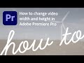 How To Set Ratio In Premiere Pro