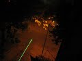 Green Laser beam extreme in a fog