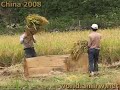 Villagers Hit Rice Grains Out - Longgong Cave in Guizhou