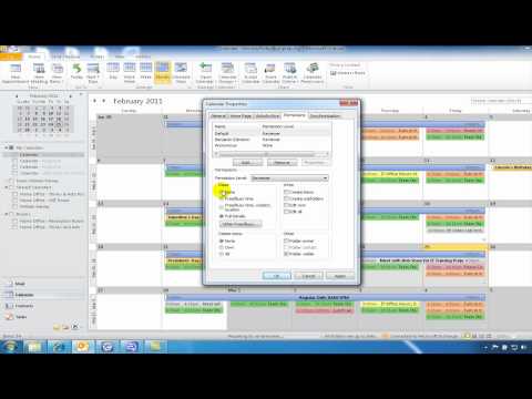 how to provide calendar access in outlook 2010