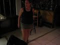 My friend tries a taser on herself
