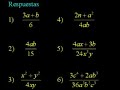 Suma de Fracciones - Denominador Monomio 01