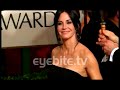 eyebitetv presents: the 67th annual golden globe awards. david arquette trips his wife courteney cox at the golden globes 2010. courteney cox shows us her victoria beckham dress. tons of celebrities arrive at the beverly hilton hotel. beverly hills, california. sunday, january 17th, 2010. for more celebrity clips, please check out eyebite.tv