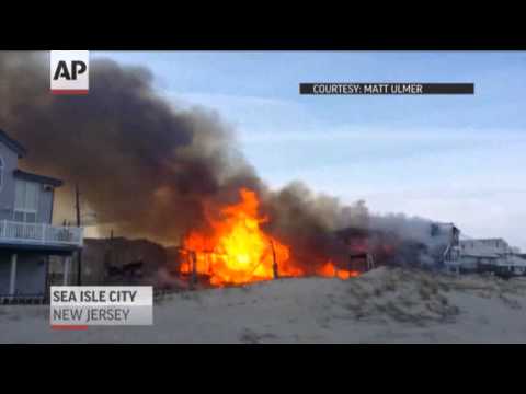 Raw: Fire Destroys 3 N.J. Beachfront Homes