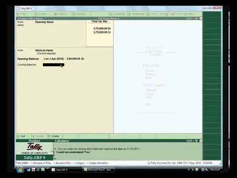 how to adjust opening balance in tally