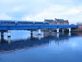 Northern Ireland Translink trains cross the Lagan, Belfast Northern Ireland Translink trains cross the Lagan, Belfast