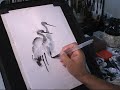 Blue Heron Sumi-e Chinese Brush Painting Demo