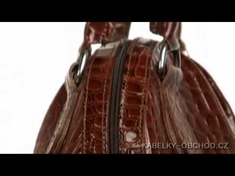 Luxusní kožená kabelka - tmavě hnědá
