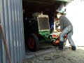 anlassen eines rs 03/30 aktivist mithilfe einer ddr zweihandbohrmaschine.